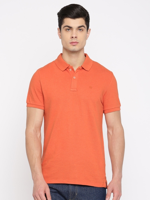 

Celio Men Orange Solid Polo Collar T-shirt