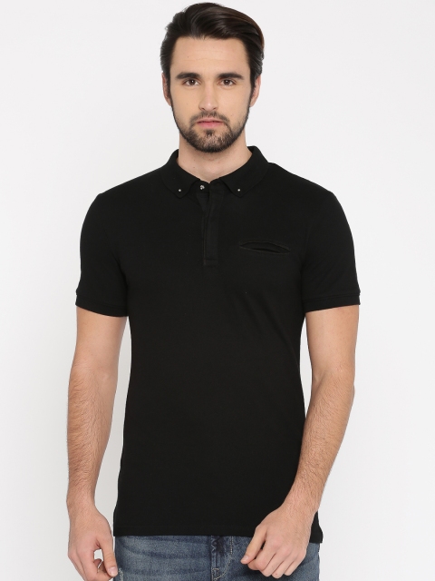 

Celio Men Black Solid Polo T-Shirt