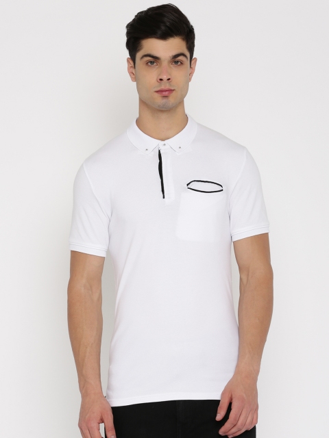 

Celio Men White Solid Polo T-Shirt