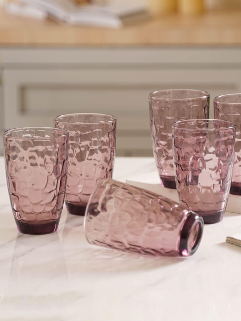 

Nestasia Set Of 6 Mauve Textured Water Tumblers
