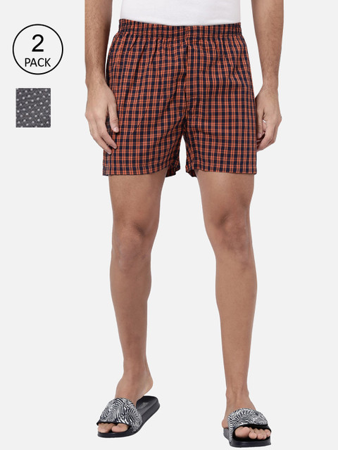 

R&B Men Pack Of 2 Assorted Checked Pure Cotton Boxers 8905380463150