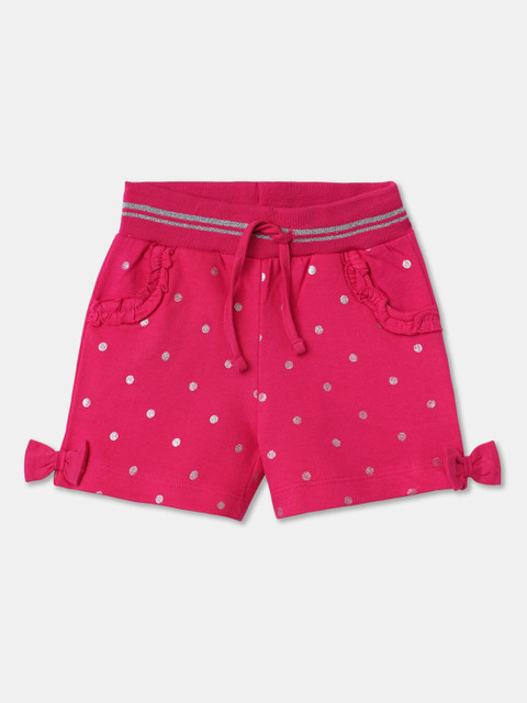

R&B Girls Pink Printed Shorts