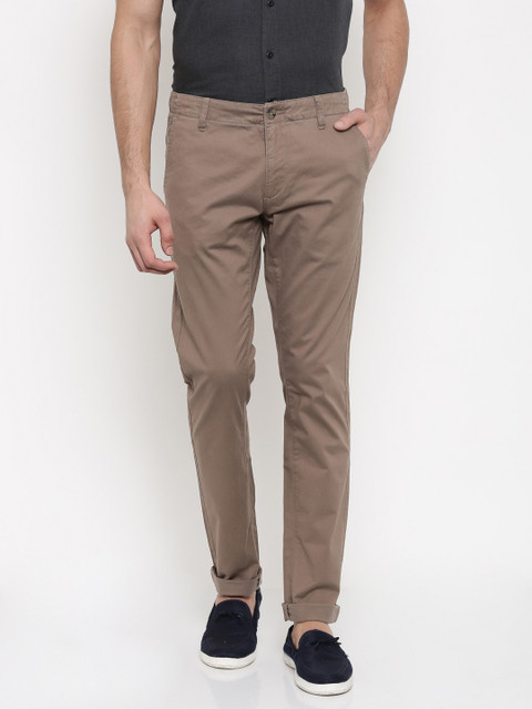

U.S. Polo Assn. Men Brown Solid Regular Fit Chinos