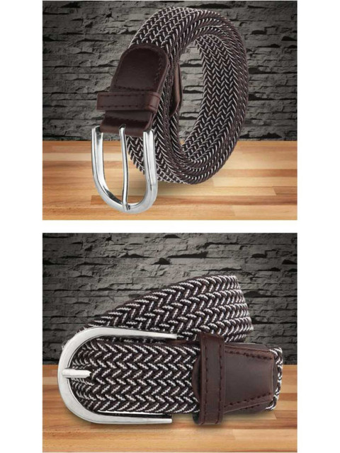 

Elite Crafts Elastic Braided Woven Canvas Belts, Brown
