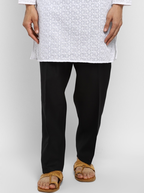

ROYAL KURTA Men Black Relaxed Trousers
