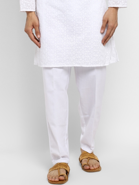 

ROYAL KURTA Men White Relaxed Trousers