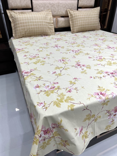 

Pure Decor Yellow 300 TC Pure Cotton Queen Size Bedsheet