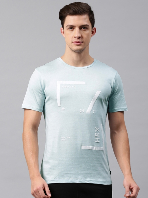 

HRX by Hrithik Roshan Men Blue Printed Round Neck T-shirt