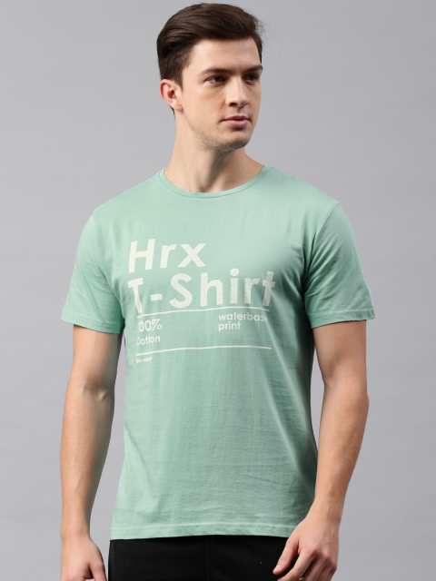 HRX by Hrithik Roshan Men Blue Printed Round Neck T-shirt available at myntra for Rs.239