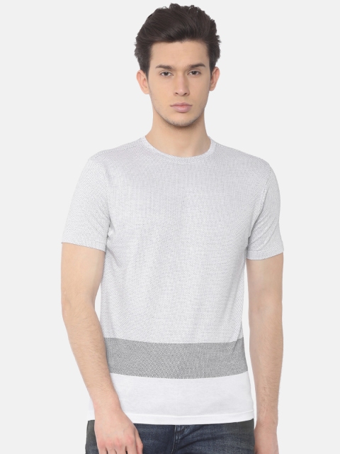 

Van Heusen Men White Self Design Round Neck T-shirt