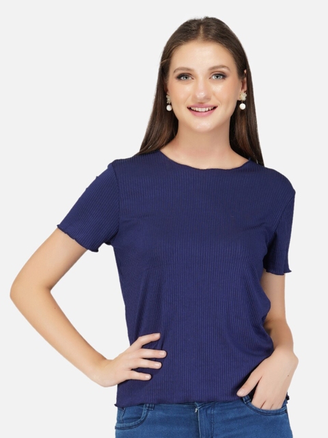 

ASEELO Women Navy Blue Indigo Top