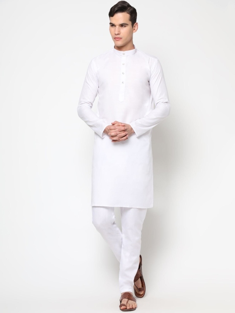 

THE FAB 3 Men White Pure Cotton Kurta with Pyjamas