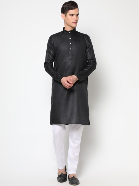 

THE FAB 3 Men Black Pure Cotton Kurta with Pyjamas