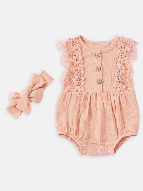 

Hopscotch Infant Girls Pink Solid Bodysuit