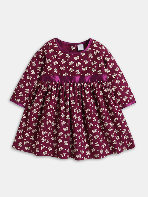 

Hopscotch Purple Floral A-Line Dress