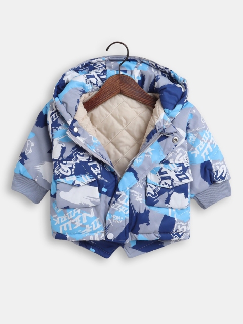 

Hopscotch Boys Blue Bomber with Patchwork Jacket