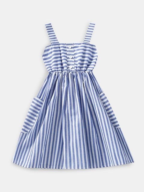 

Hopscotch Blue Striped Peplum Dress