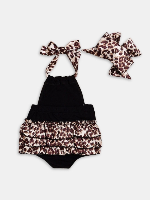 

Hopscotch Infant Girls Black Animal Printed Sleeveless Bodysuit