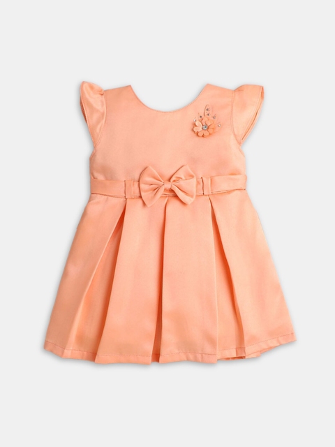 

Hopscotch Peach-Coloured Peplum Dress