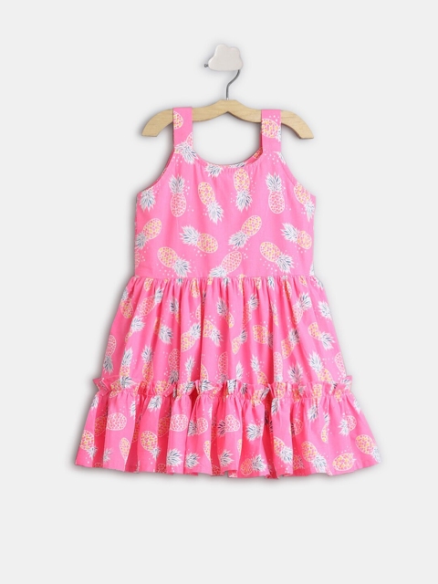 

Hopscotch Pink Floral Peplum Dress