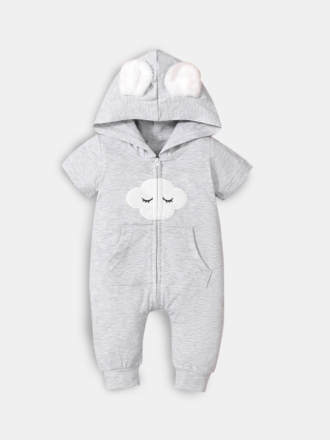 

Hopscotch Infant Boys Grey Printed Bodysuit