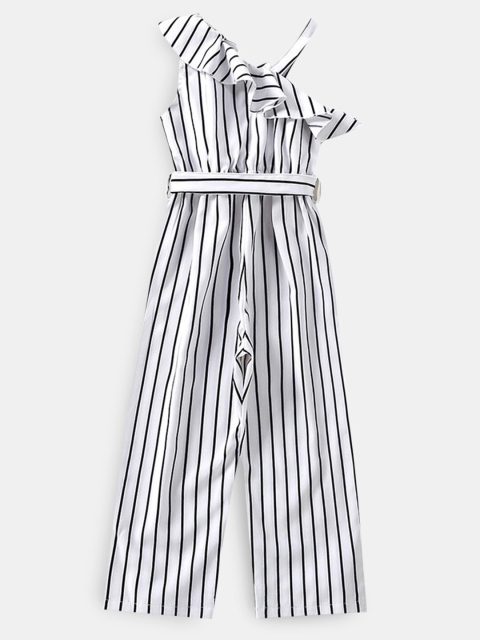 

Hopscotch Girls White Striped Jumpsuit