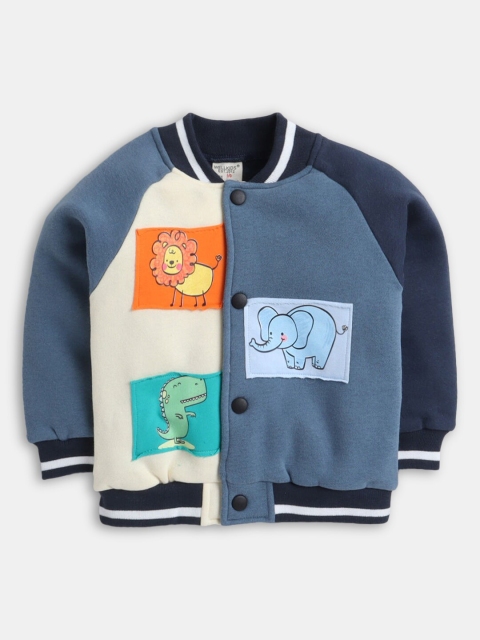 

Hopscotch Boys Blue Crop Bomber with Patchwork Jacket