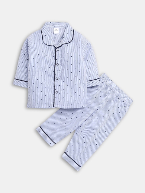 

Hopscotch Kids Blue Printed Night suits