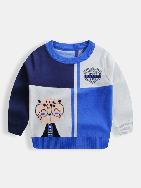 

Hopscotch Boys Blue & Grey Printed Pullover