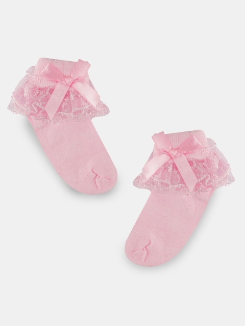 

Hopscotch Kids Girls Pack Of 3 Pink Solid Ankle-Length Pure Cotton Socks