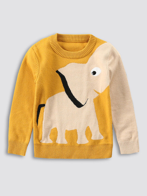 

Hopscotch Boys Yellow & Beige Printed Sweaters