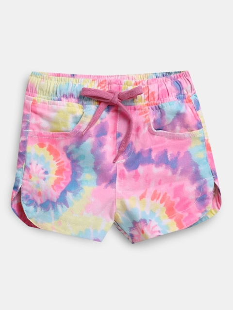 

Hopscotch Girls Multicoloured Floral Printed Shorts, Multi