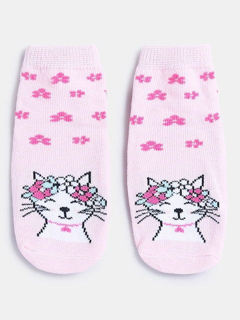 

Hopscotch Infant Kids Pink Patterned Ankle Length Socks