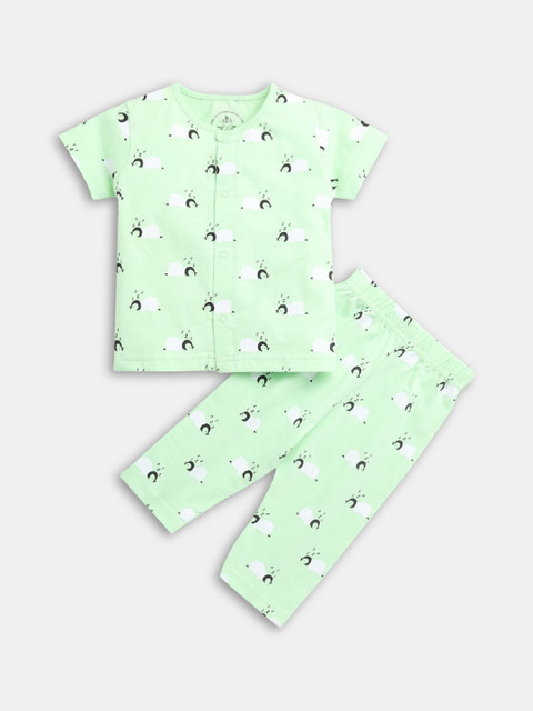 

Hopscotch Boys Yellow Printed Night suit