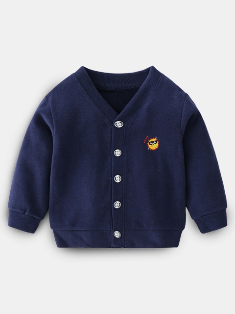 

Hopscotch Boys Navy Blue & Yellow Full-Sleeve Cardigan Sweater