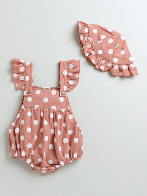 

Hopscotch Girls Pink Polka Dot Print Ruffle Sleeves Bodysuit