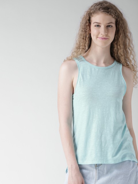 

Aeropostale Women Mint Green Solid Top