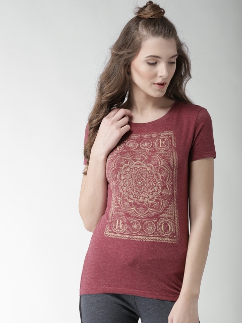 

Aeropostale Women Maroon Printed Round Neck T-shirt