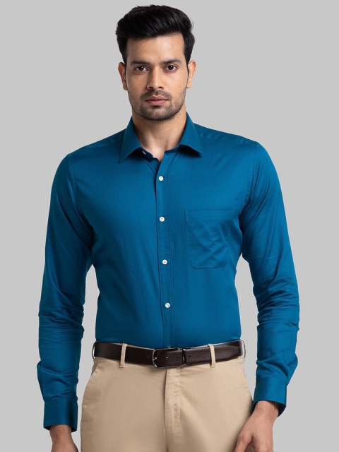 

Raymond Men Blue Cotton Slim Fit Solid Formal Shirt, Na