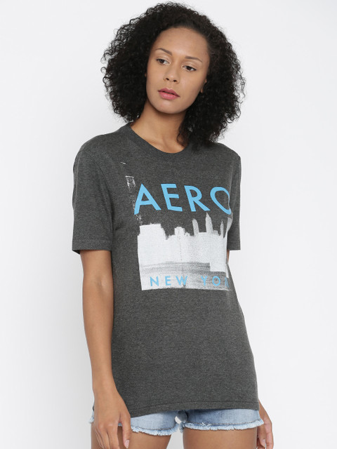 

Aeropostale Charcoal Grey Printed T-shirt