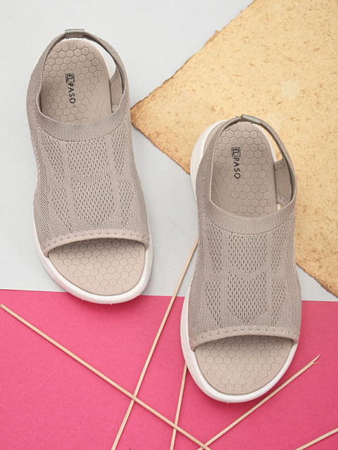 

El Paso Women Beige & White Ethnic Comfort Sandals