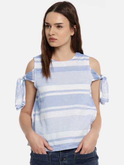 

Vero Moda Women Blue Striped Top