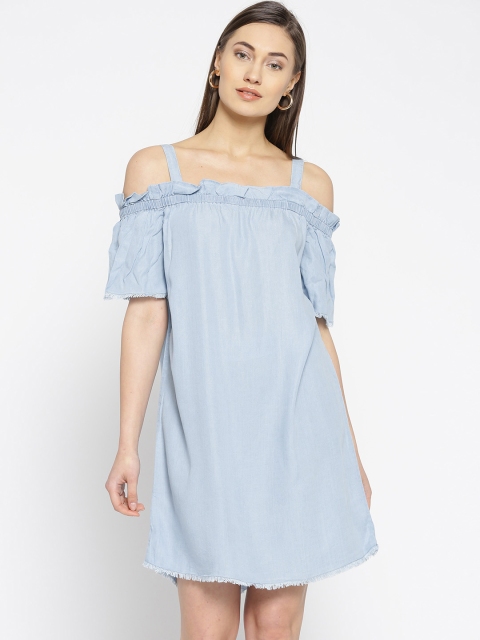 

Vero Moda Women Blue Solid A-Line Dress