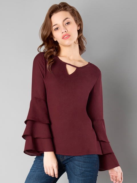 

FabAlley Women Red Solid Top