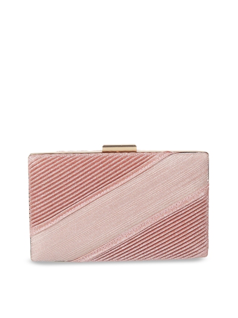 

Mochi Women Pink Textured Envelope Clutch