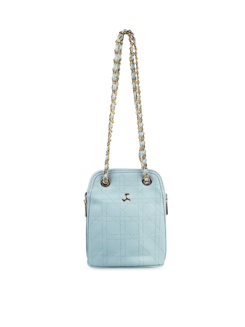 

Mochi Blue Geometric Textured Structured Shoulder Bag with Quilted