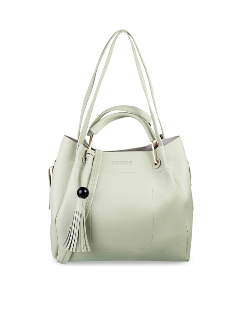 

Mochi Green Structured Handheld Bag with Tasselled