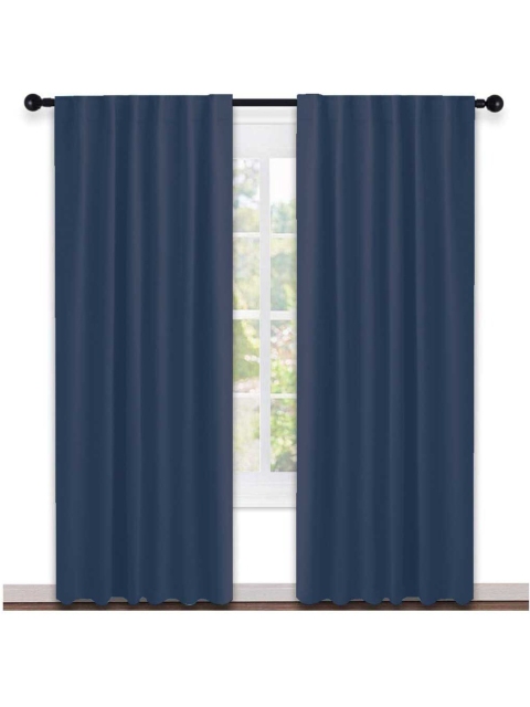 

Lushomes Blue Pack of 2 Room Darkening Long Door Curtain