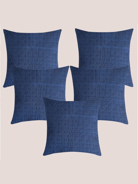 

Molcha Blue Set of 5 Geometric Square Cushion Covers