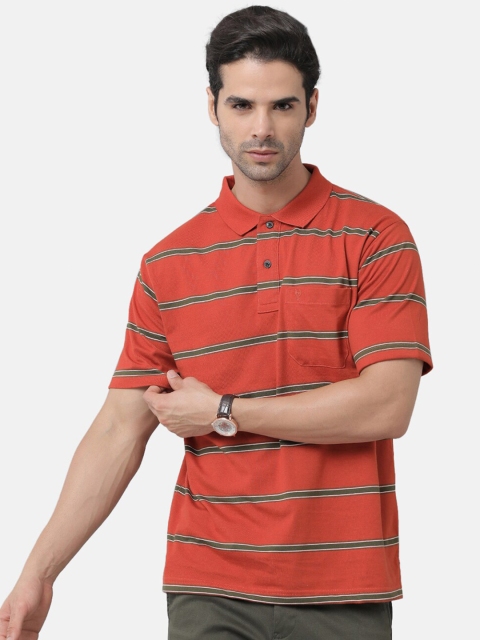 

Classic Polo Men Red Striped Polo Collar T-shirt